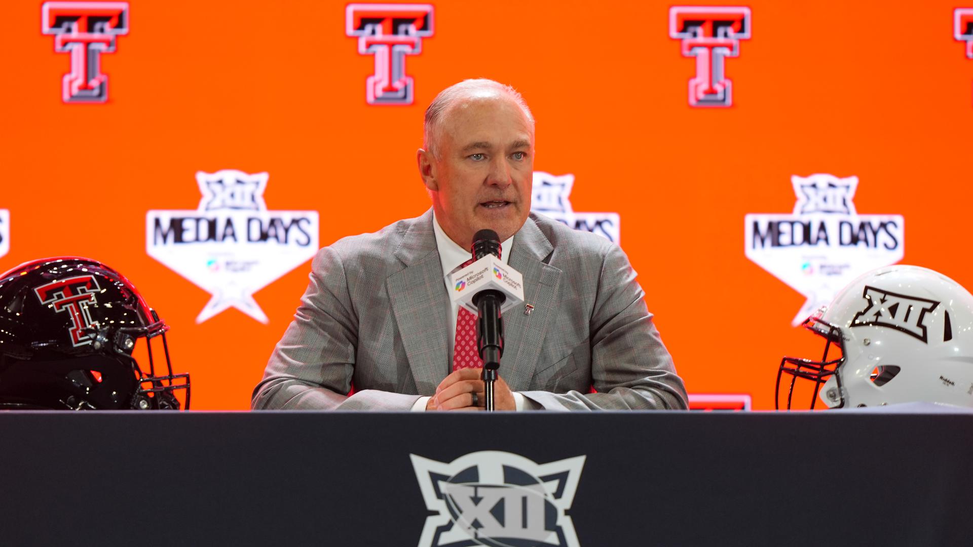 Texas Tech Head Coach Joey McGuire spoke at Big 12 Media Days, discussing the offseason, upcoming season and more.