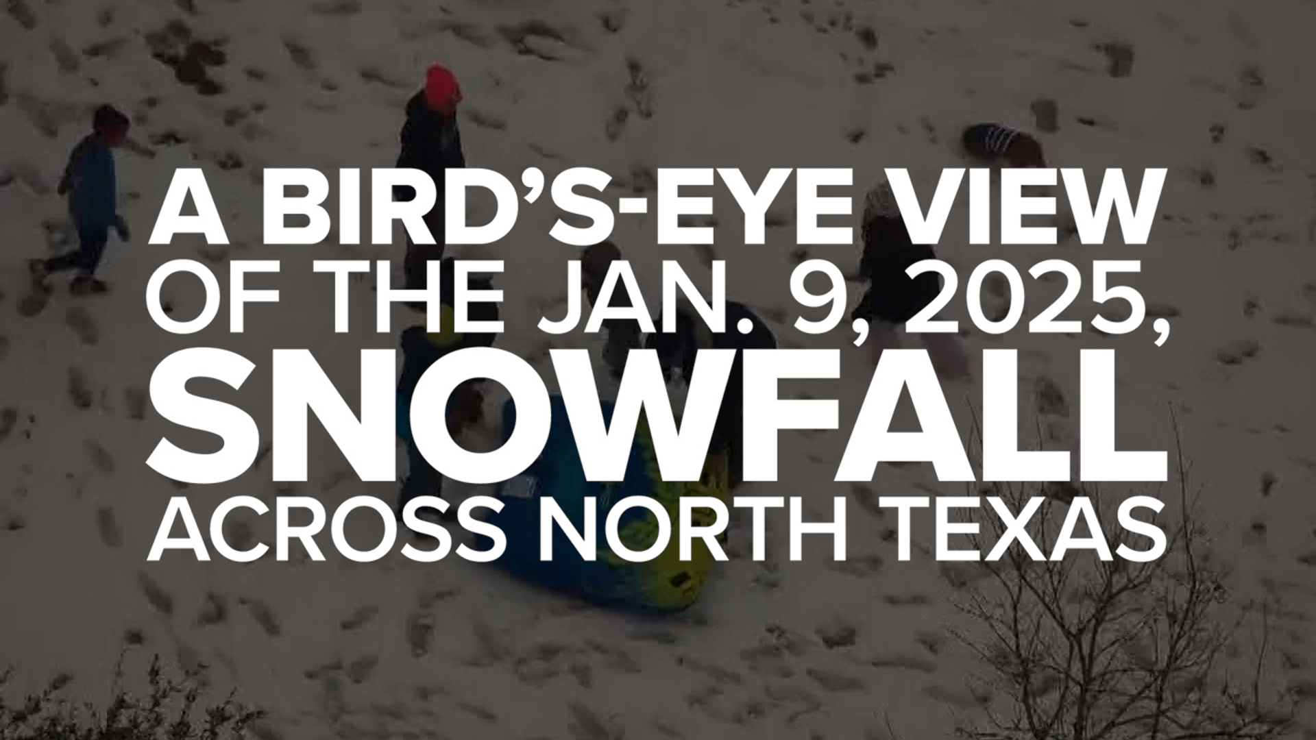 Helicopter footage taken on Friday, Jan. 10, 2025, after an artic front brought snow and frigid temps to the Dallas-Fort Worth area on Thursday, Jan. 9.