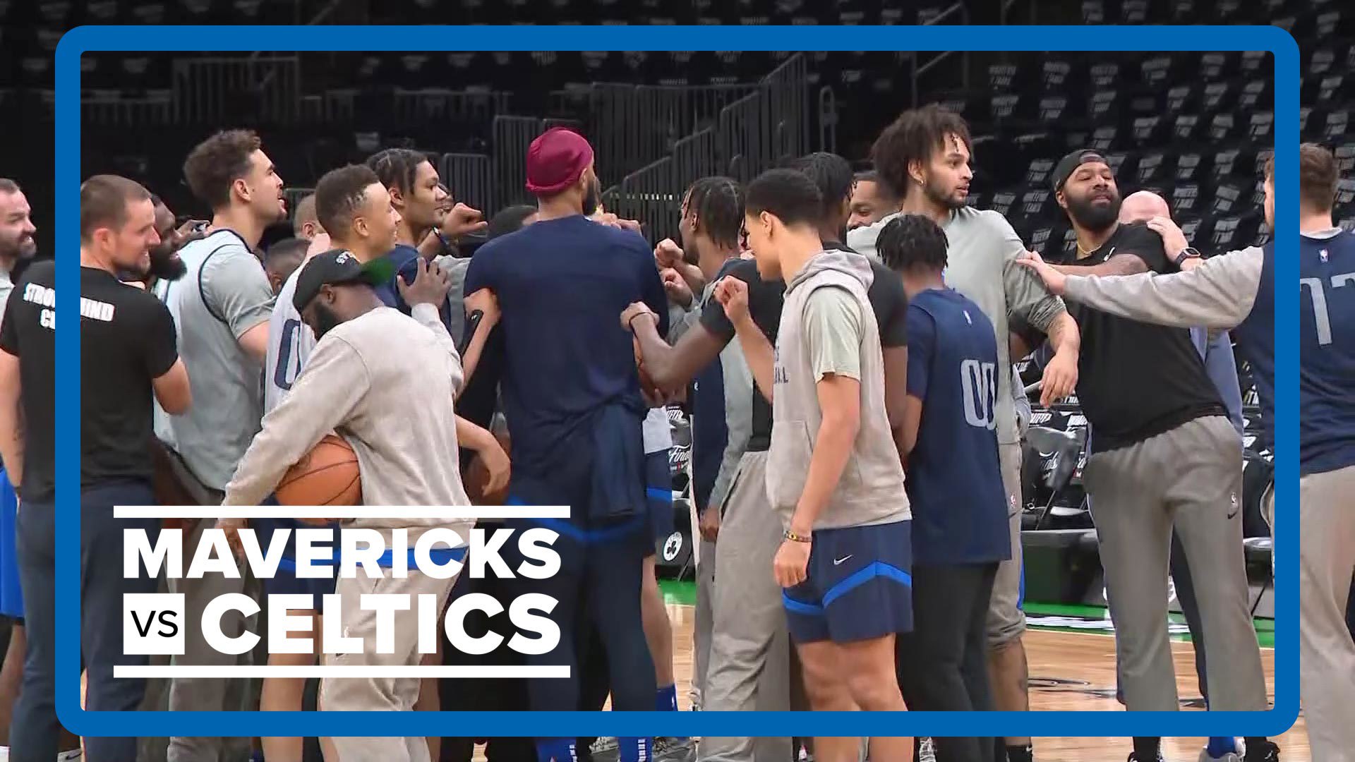 Luka Doncic practices trick shots, Dereck Lively II dances and the rest of the Mavs team hoots and hollers as they get ready for Game 5 of the 2024 NBA Finals.