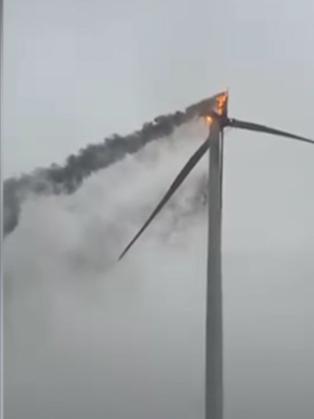 Lightning strike causes wind turbine to catch fire, officials say ...