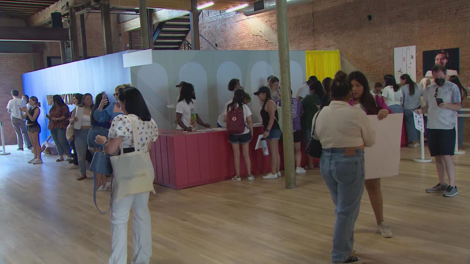 Fans of pop star Harry Styles waited hours ahead of the opening of his pop-up shop in Dallas.