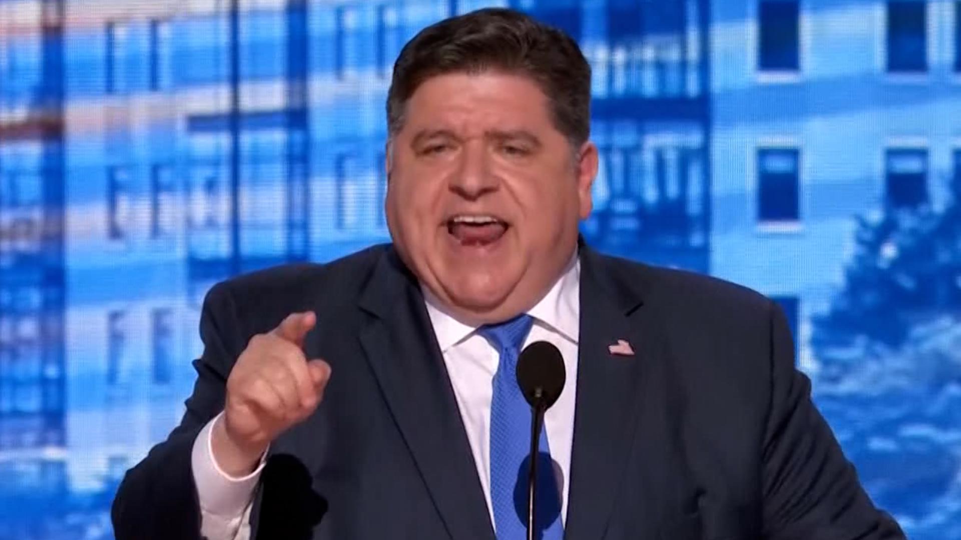 Gov. JB Pritzker delivered a full speech on day two of the 2024 Democratic National Convention in Chicago, Illinois.