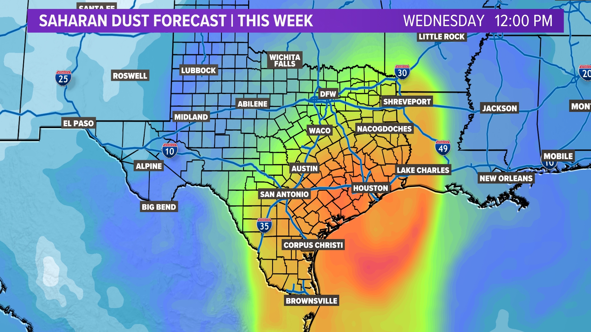 Saharan dust forecast