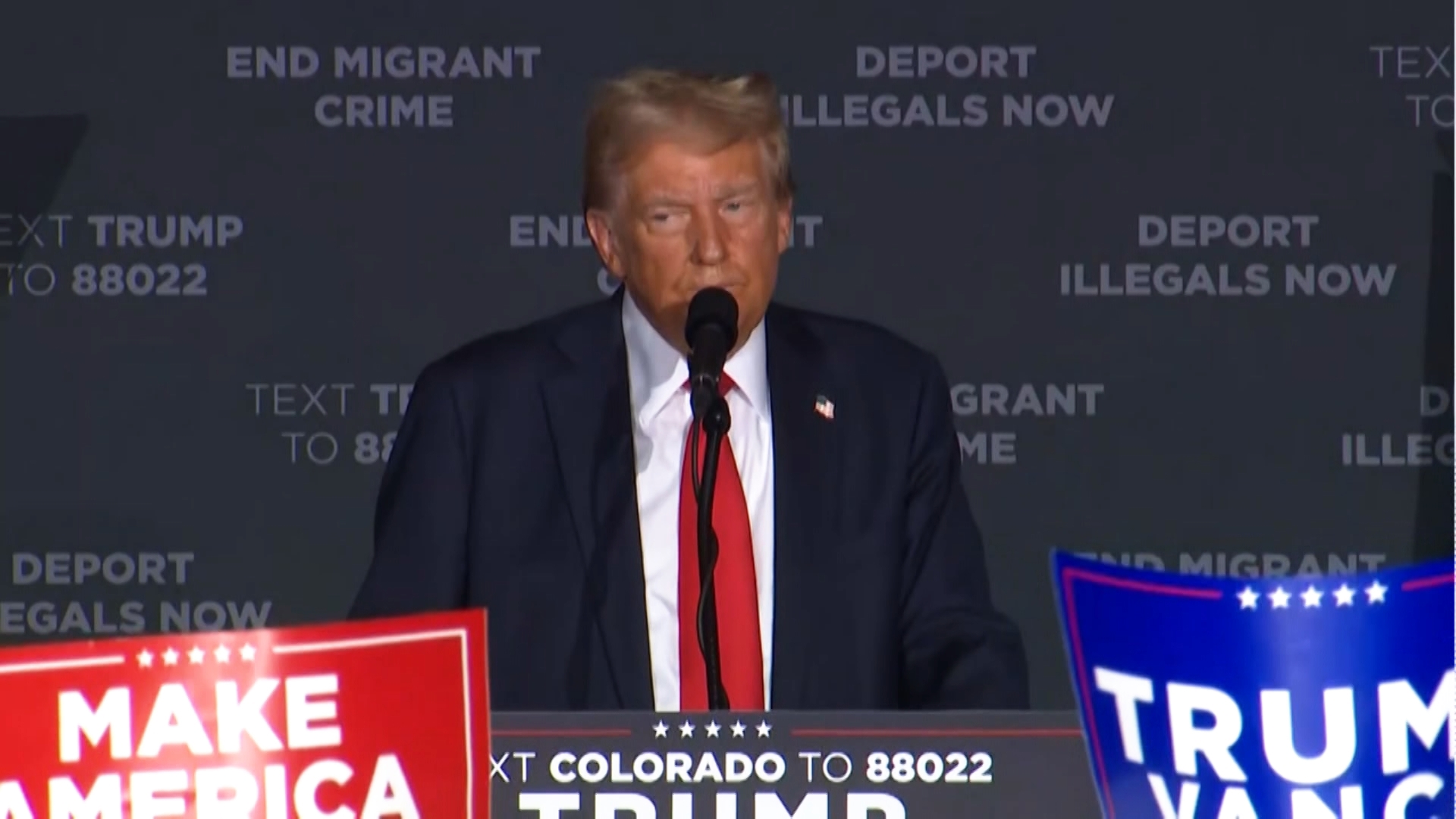 Watch Donald Trump's full speech at a campaign rally in Aurora, Colorado, on October 11, 2024.