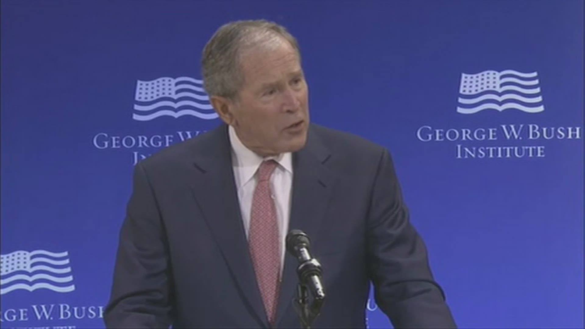 RAW: President George W. Bush warns against politics of "bigotry or white supremacy."