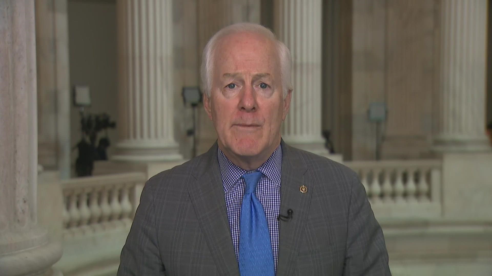 "Putin has ripped his mask off, and we now see him for what he is – personification of evil for his unprovoked attack against Ukrainians," Sen. Cornyn said.