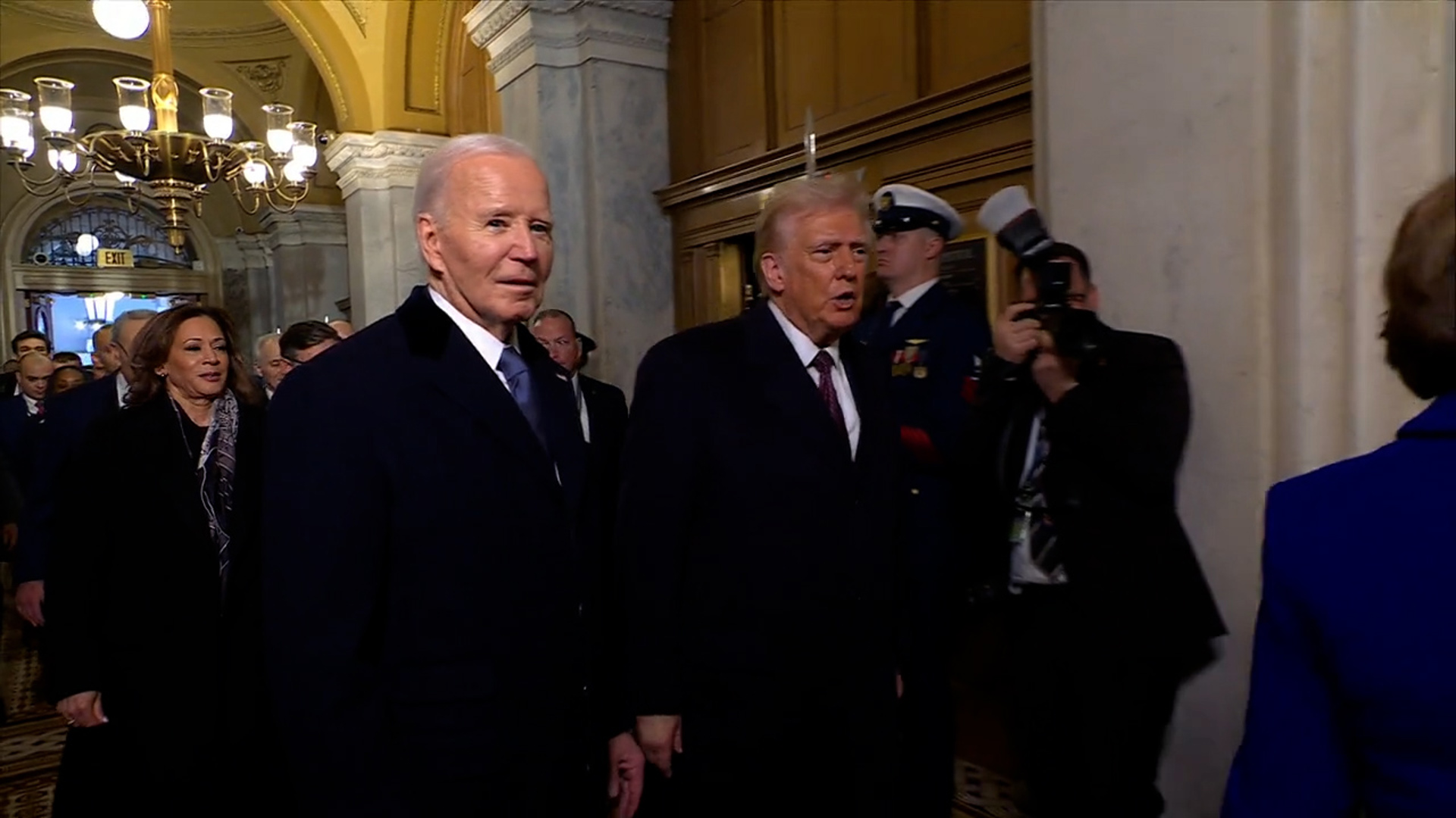 President-elect Donald Trump and President Joe Biden arrive at the U.S. Capitol for the inauguration.