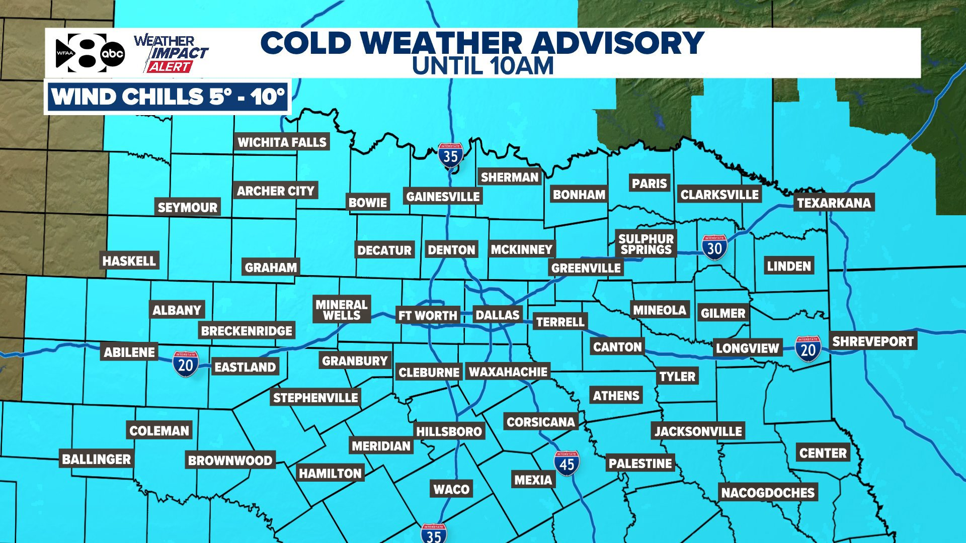 DFW woke up to freezing temperatures on Monday morning. Here's the latest forecast update.