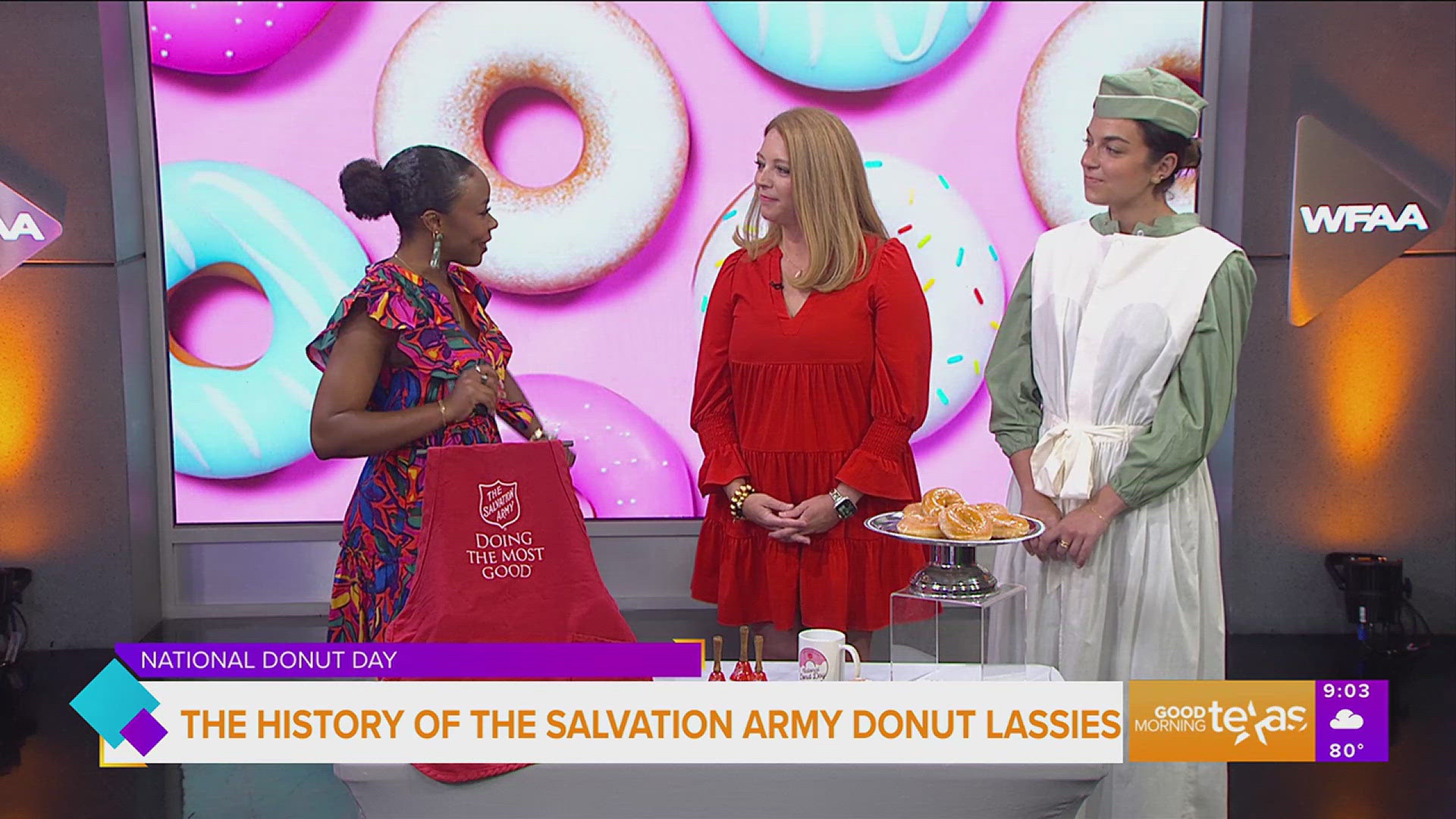 The Salvation Army established National Donut Day to honor its “Donut Lassies,” who were brave volunteers that traveled to the front lines in France during WWI.
