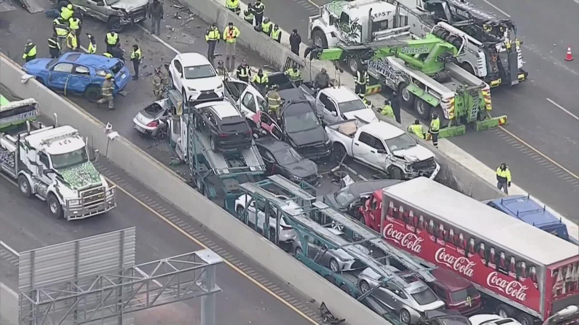 Fort Worth pileup crash timeline How it happened