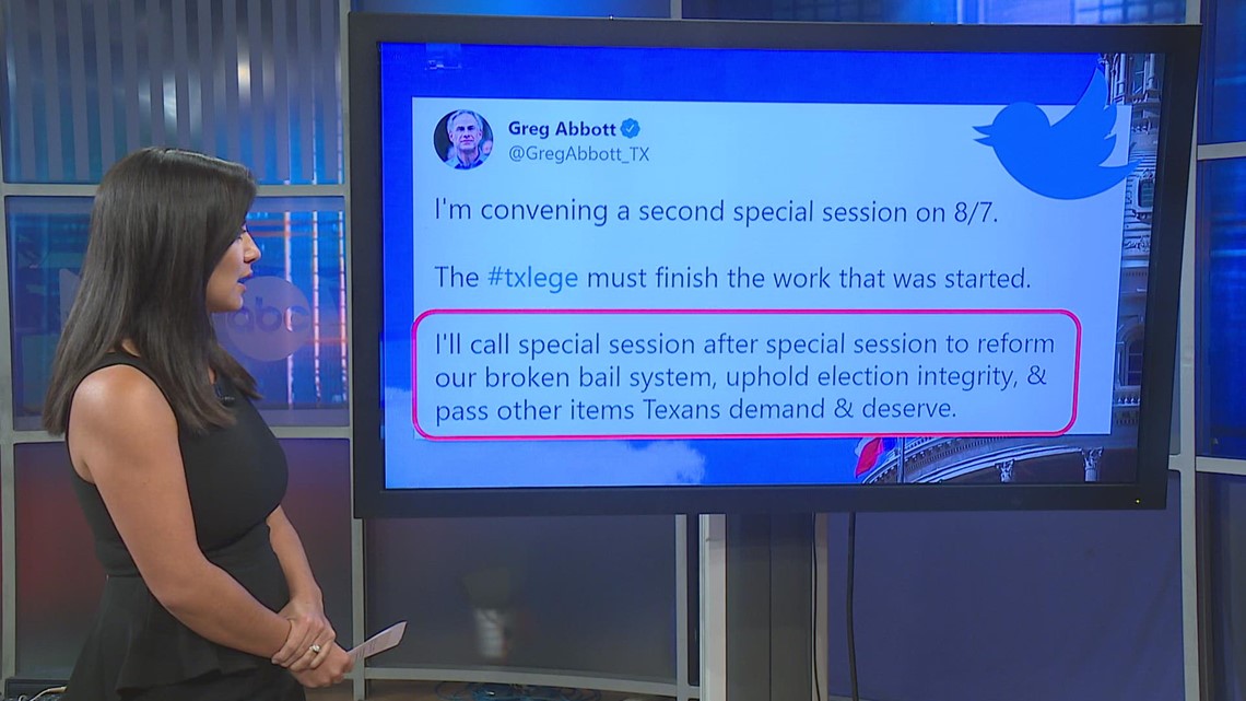 Round 2: Gov. Greg Abbott calls second special session for Texas ...