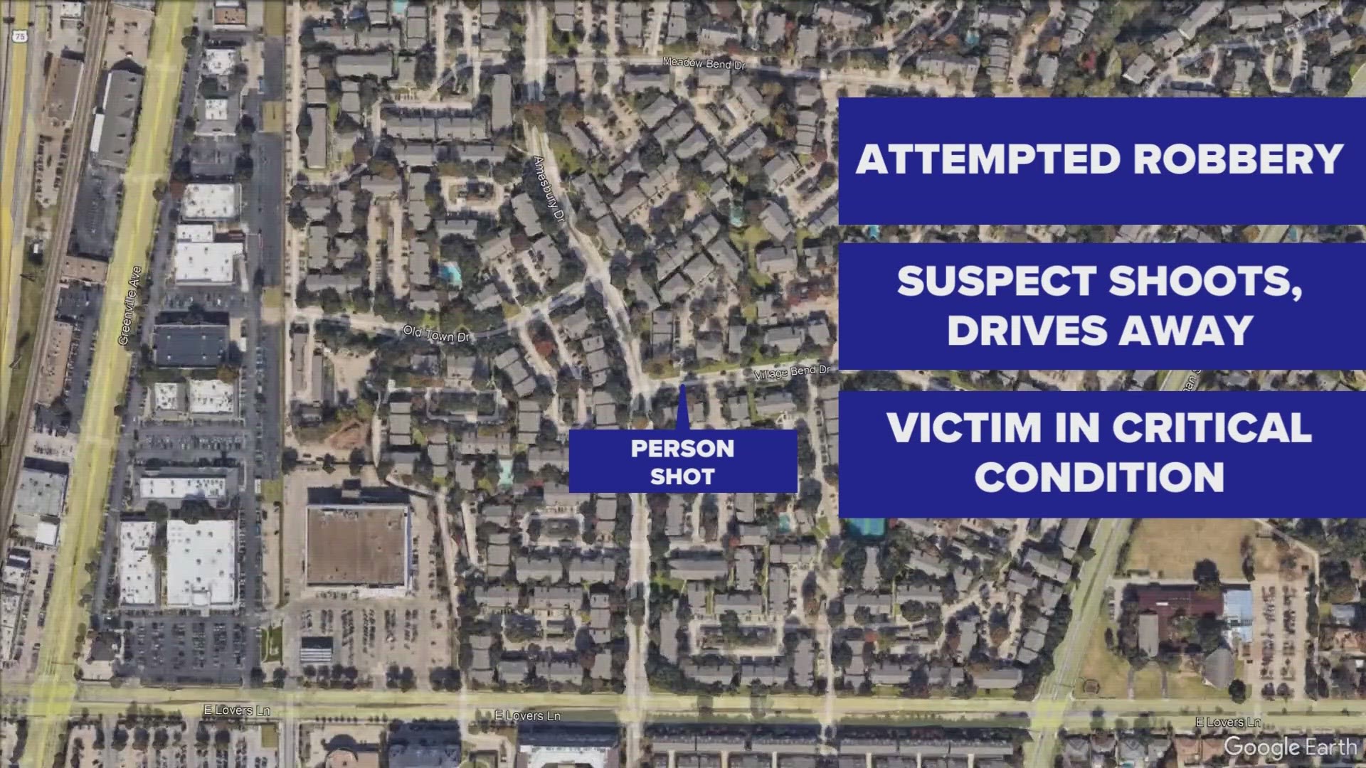 Two people approached the victim's car along the 6000 block of Village Bend Drive around 2:30 a.m. and tried to rob the victim, according to police.