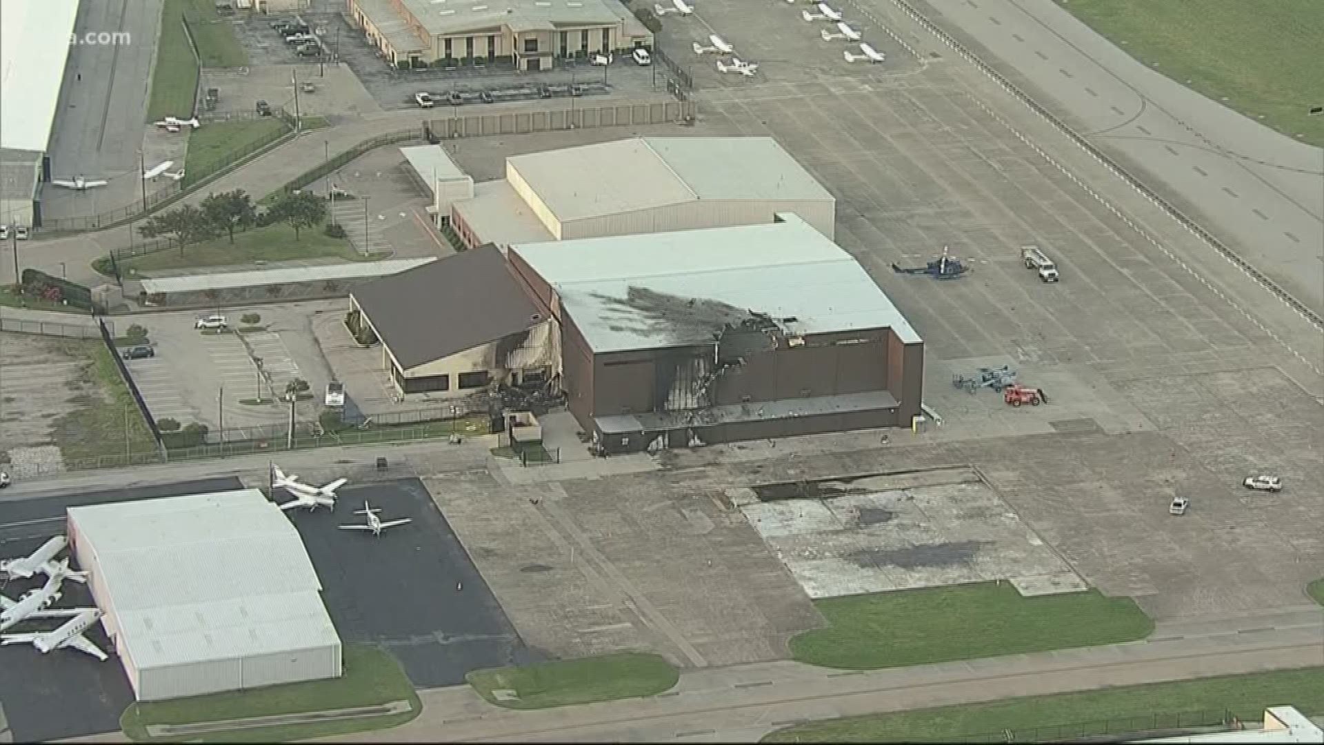 Ten people — eight passengers and two crew members — are dead after an airplane crashed into a hangar shortly after taking off at the Addison Municipal Airport.