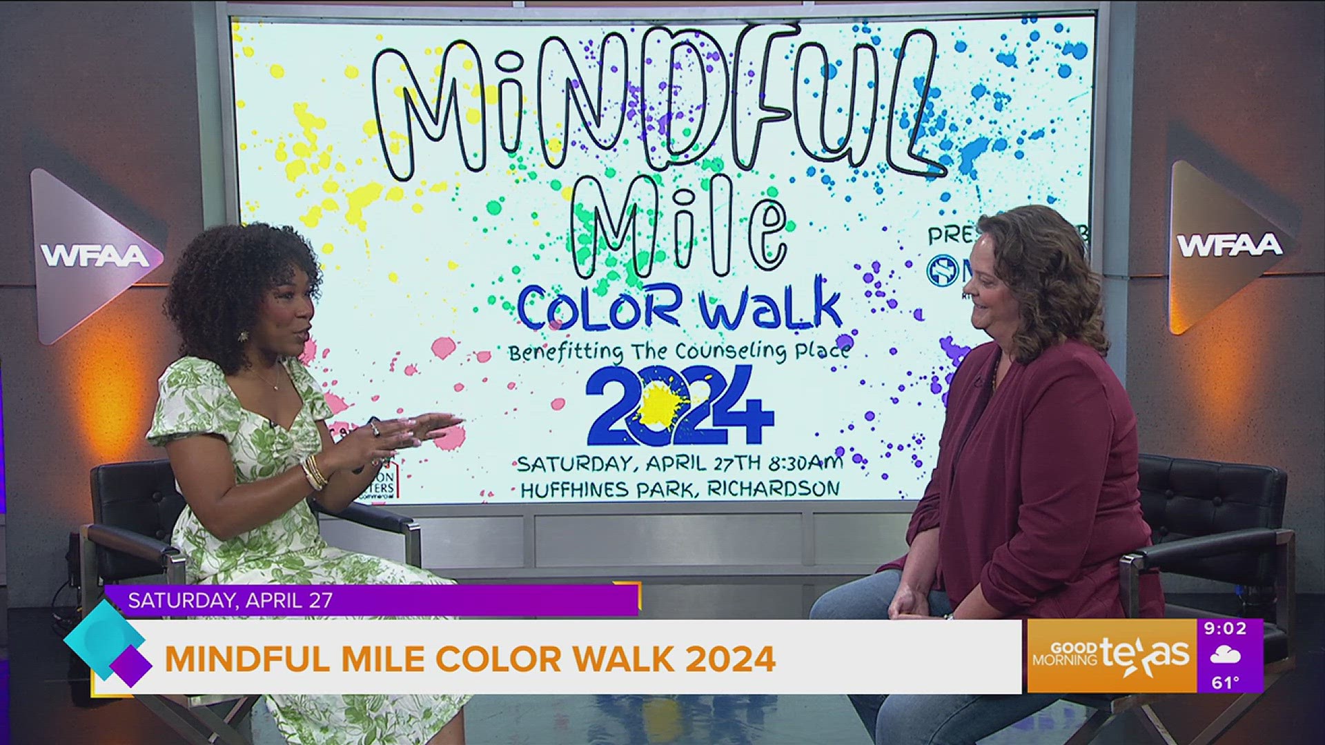 Deborah Dobbs with The Counseling Place shares more about this year's Mindful Mile Color Walk. Go to counselingplace.org/mindful-mile-color-walk for more information