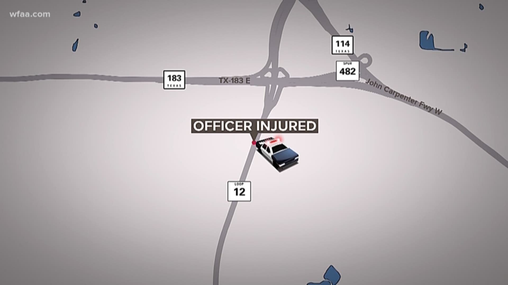 An Irving police officer was injured Sunday morning by a suspected drunk driver who crashed into her car at an accident scene, Irving Police said.