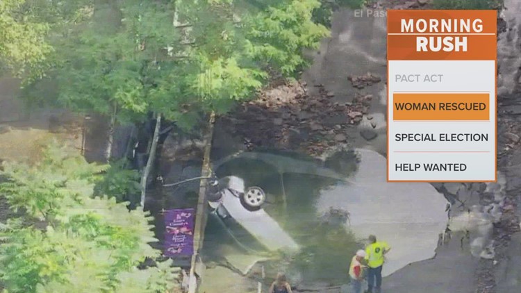 Yikes: Texas sinkhole swallows a car; woman rescued