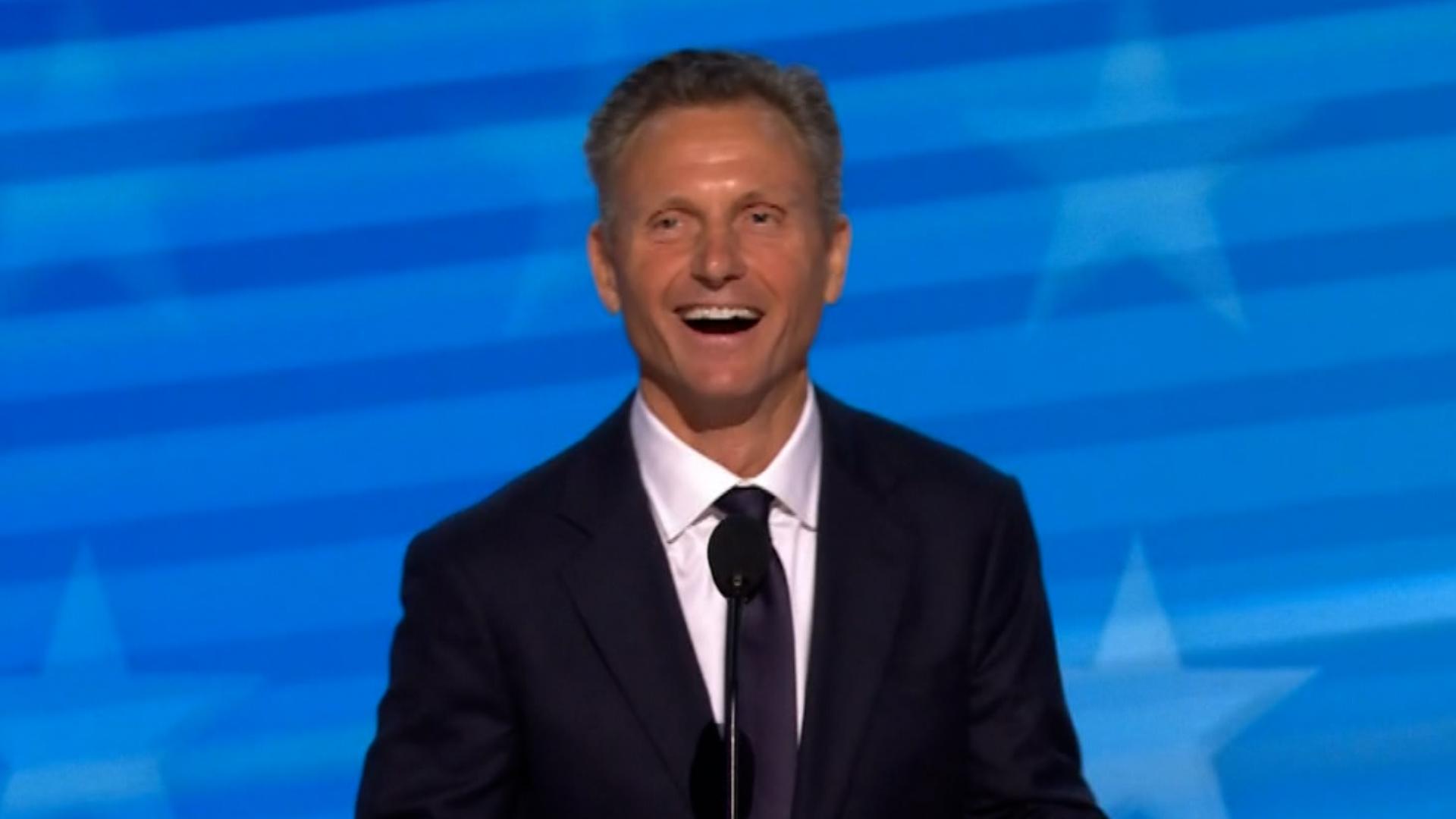 Actor Tony Goldwyn delivered a full speech on day one of the 2024 Democratic National Convention in Chicago, Illinois.