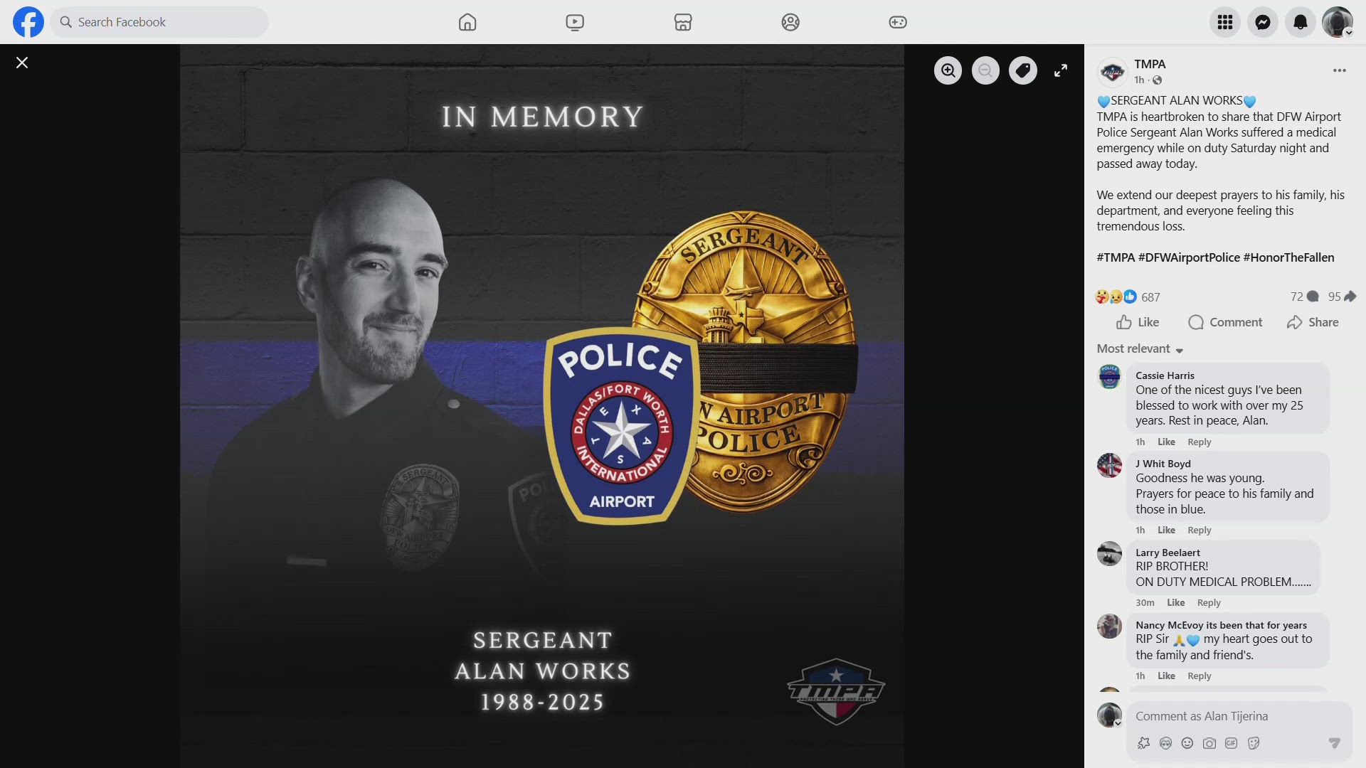 DFW Airport police officer died after medical emergency on duty | wfaa.com