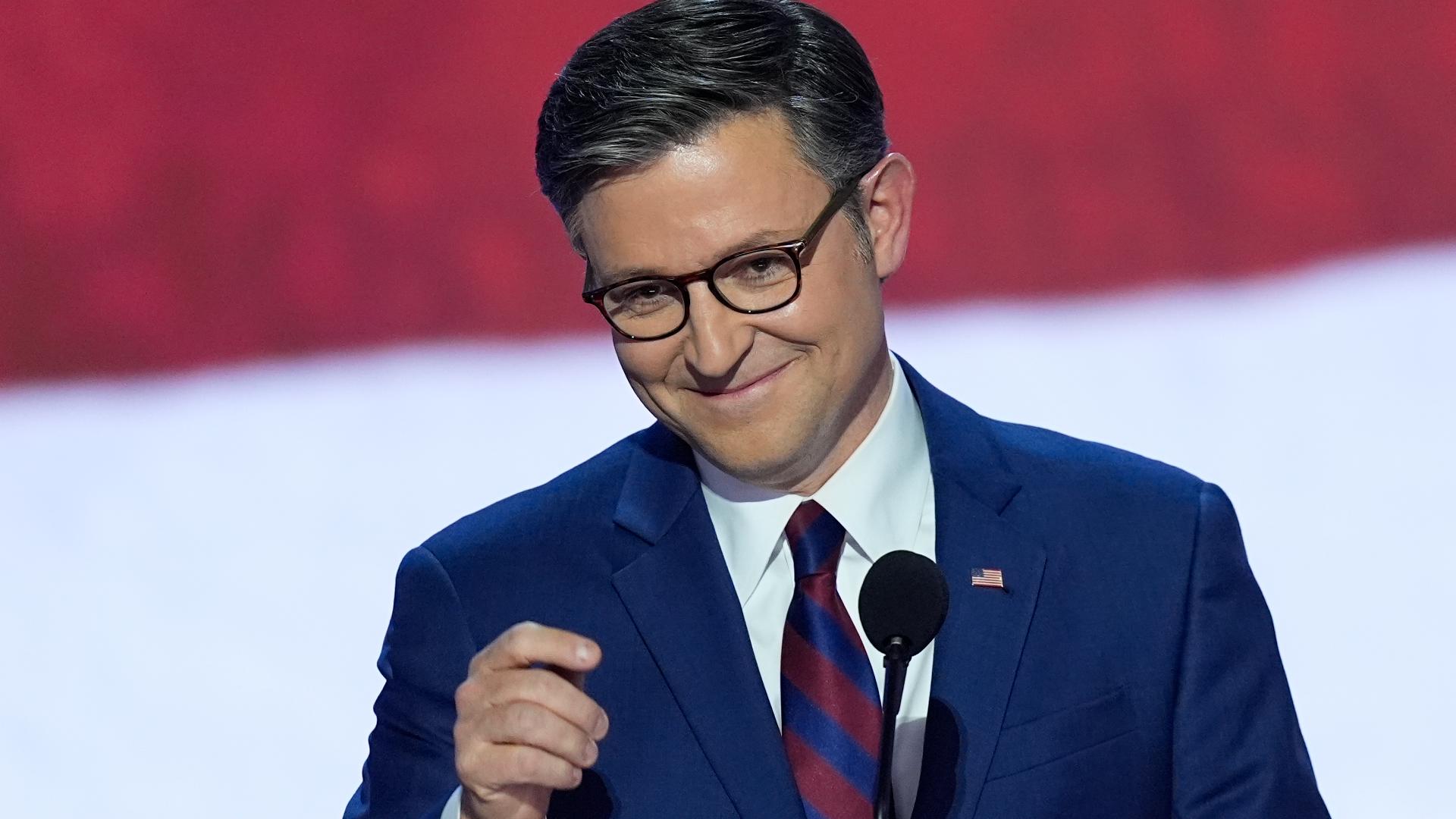 House Speaker Mike Johnson speaks in support of Donald Trump, JD Vance ticket at RNC 2024