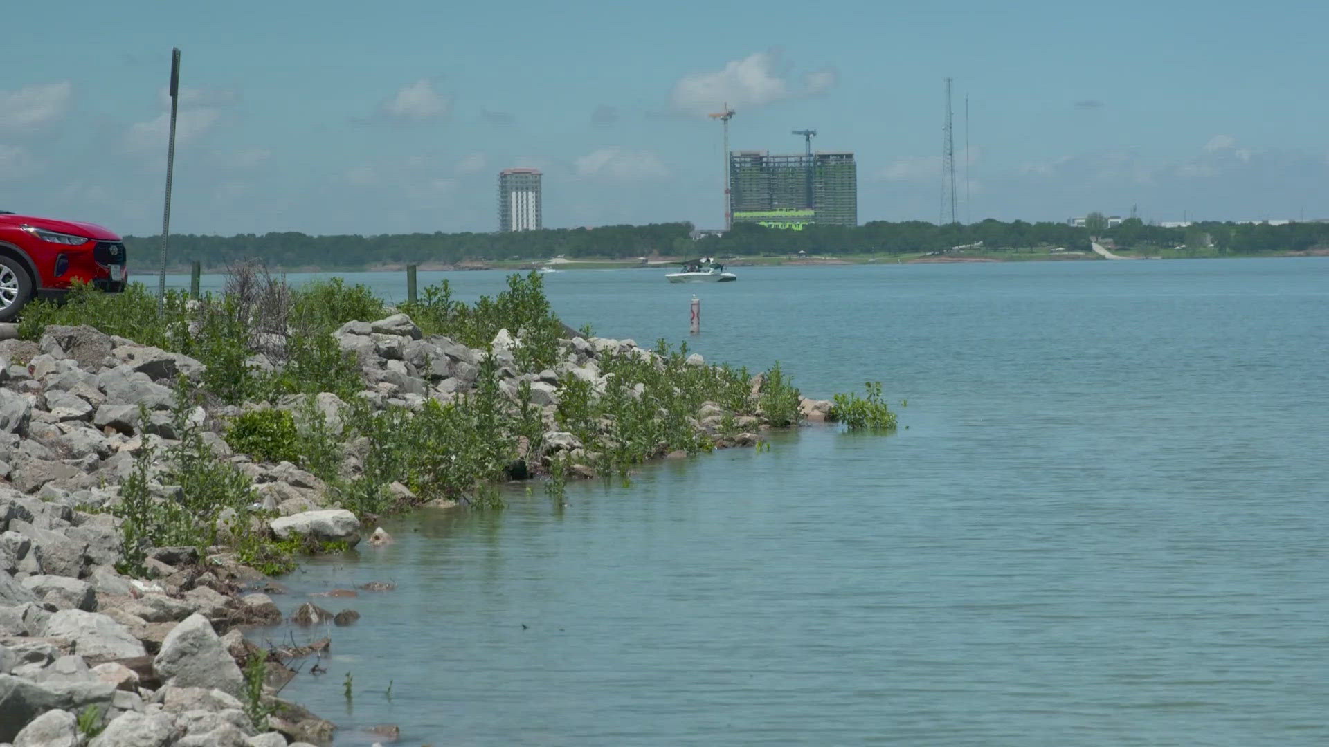 This past weekend's heavy rain helped fill Grapevine Lake.