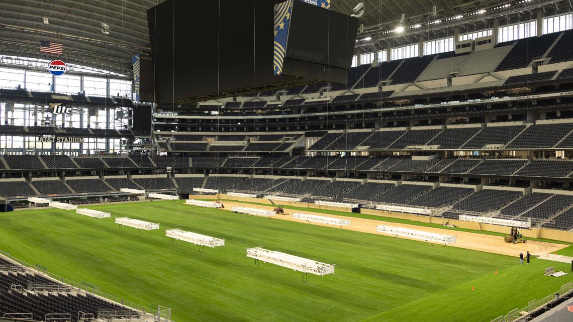 PHOTOS: Inside look at Dallas Stadium's World Cup pitch unveiled