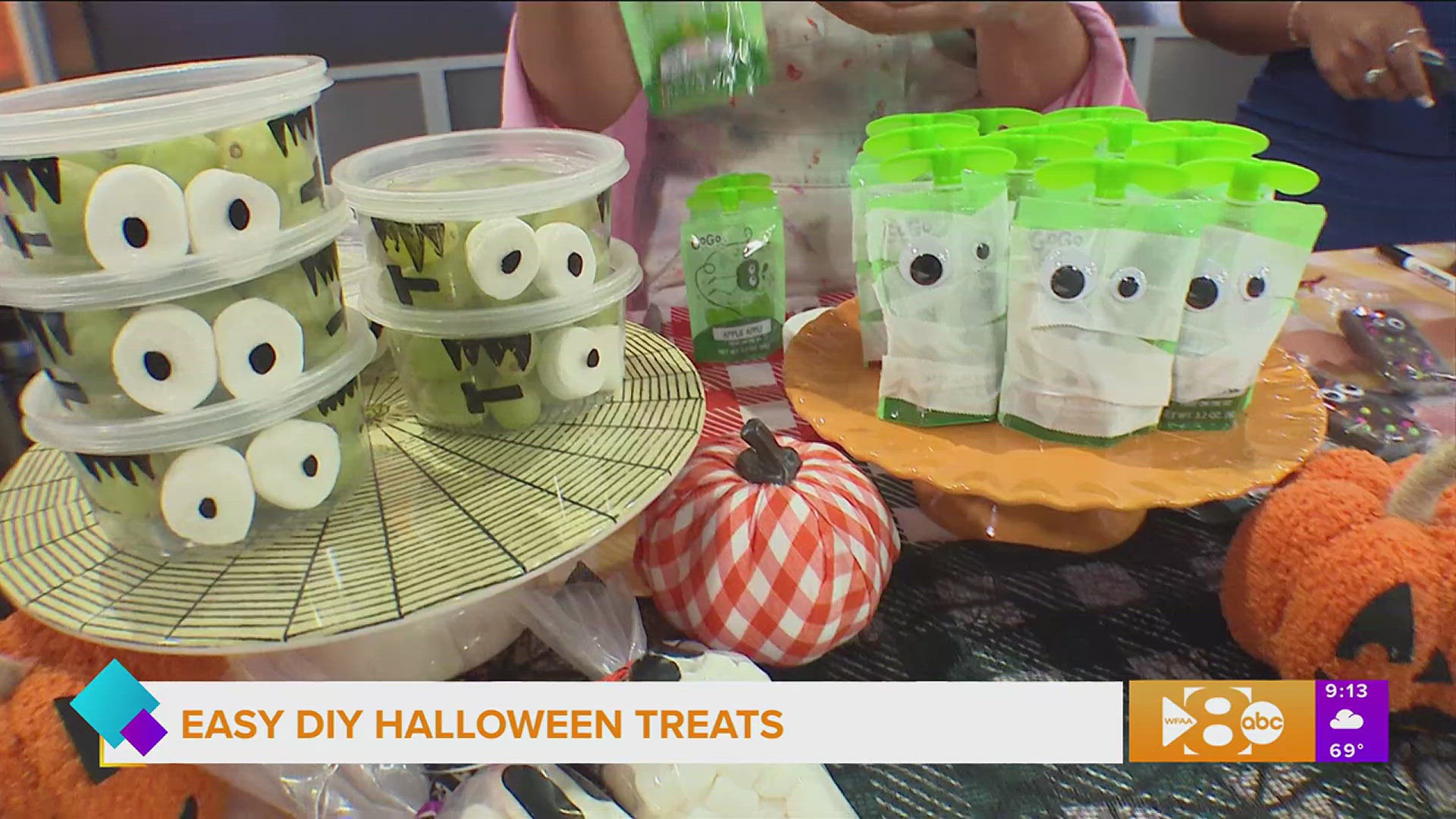 Lilly Watson, founder of Camp Crafty, shows us how make everyday grocery store snacks look Halloween ready. 