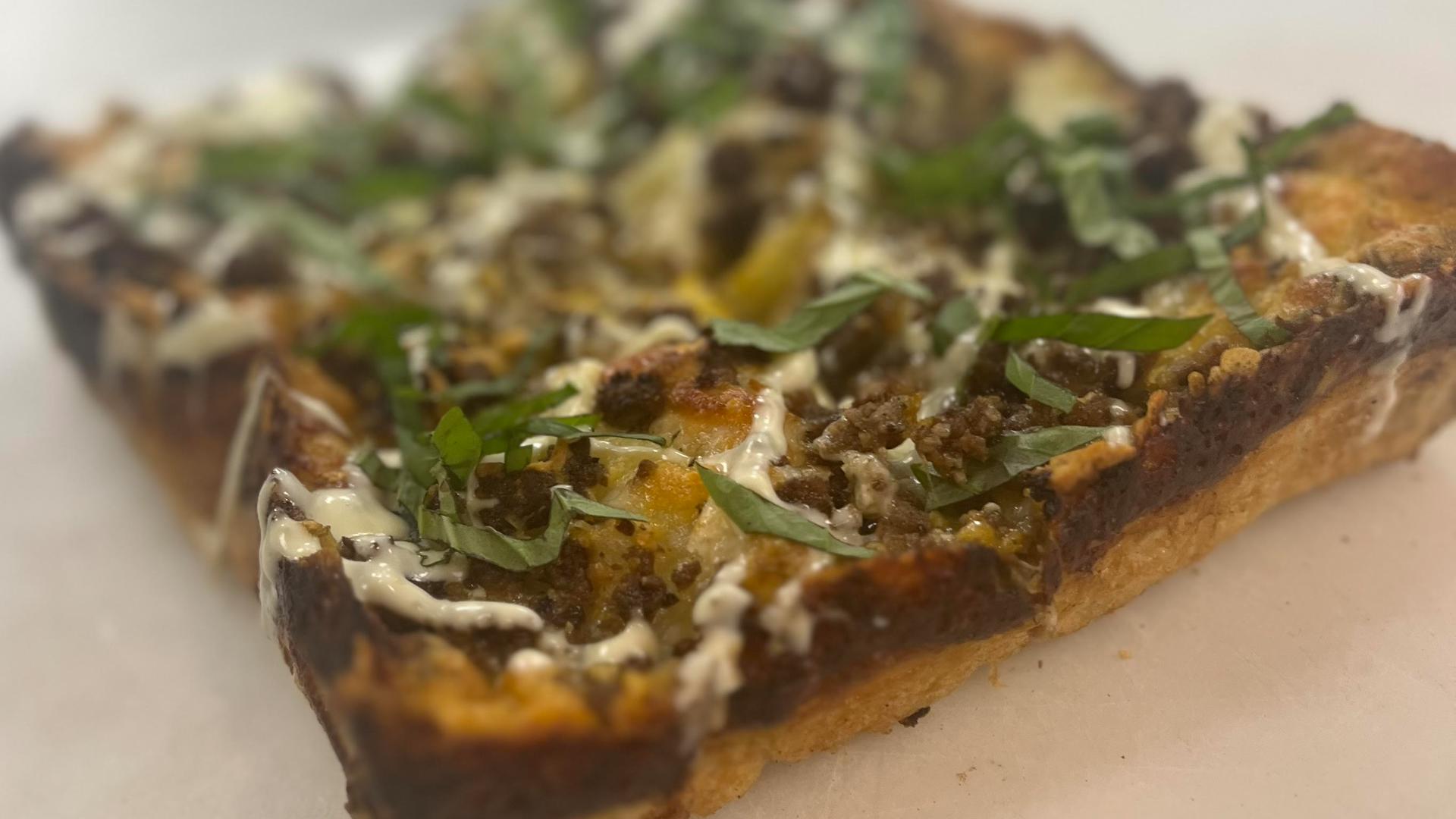 Motor City Pizza in Lewisville, a suburb of Dallas, has created a special pizza inspired by Luka's favorite family dish: Potato Moussaka.