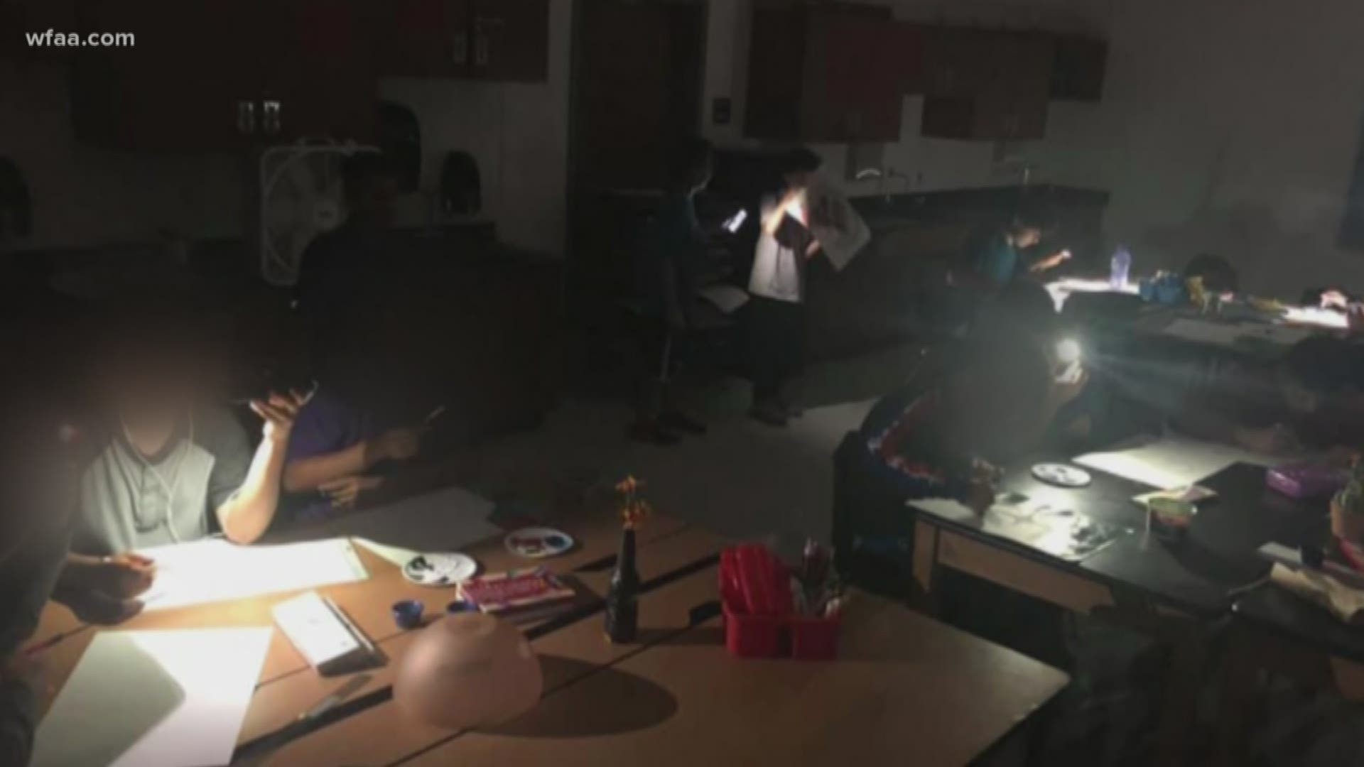 Kids are working in the dark and in rooms with temperatures up to 90 degrees, according to a teacher at Francisco F. "Pancho" Medrano Middle School, who wished to remain anonymous.