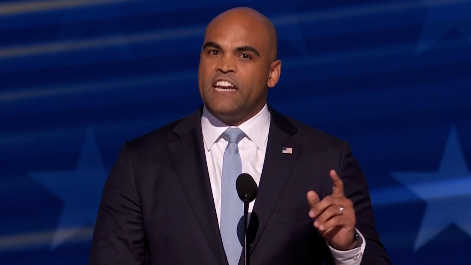 Colin Allred delivered a full speech on day four of the 2024 Democratic National Convention in Chicago, Illinois.