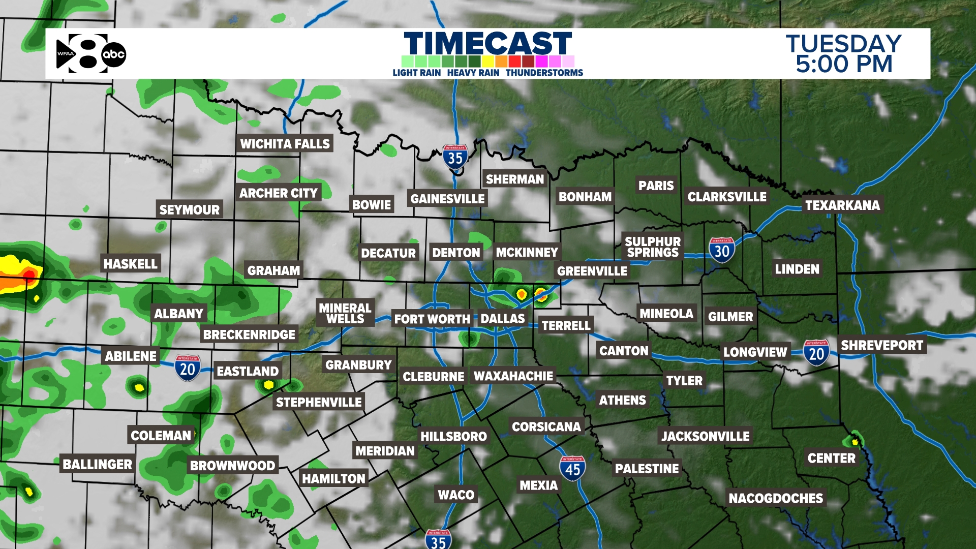 DFW Weather: Tuesday rain timeline