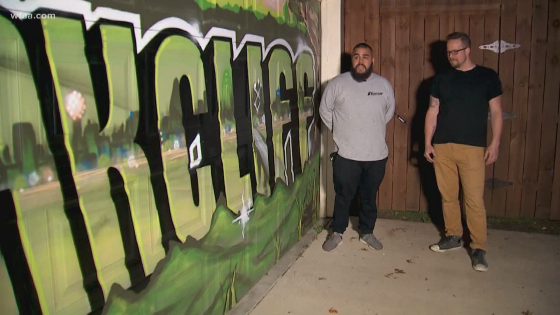 Graffiti artist transforms vandalized door
