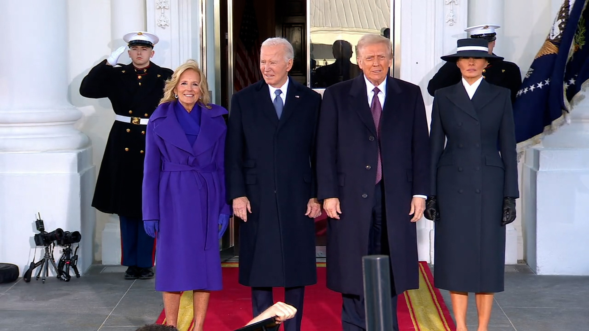 President-elect Donald Trump arrived at the White House on Monday morning and was greeted by President Biden.