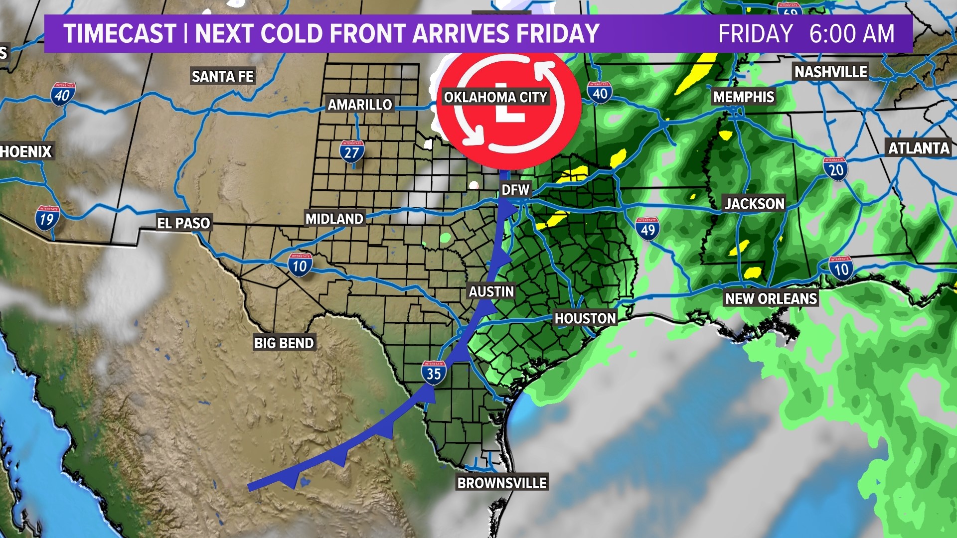 Thursday Night - Friday Morning Cold Front