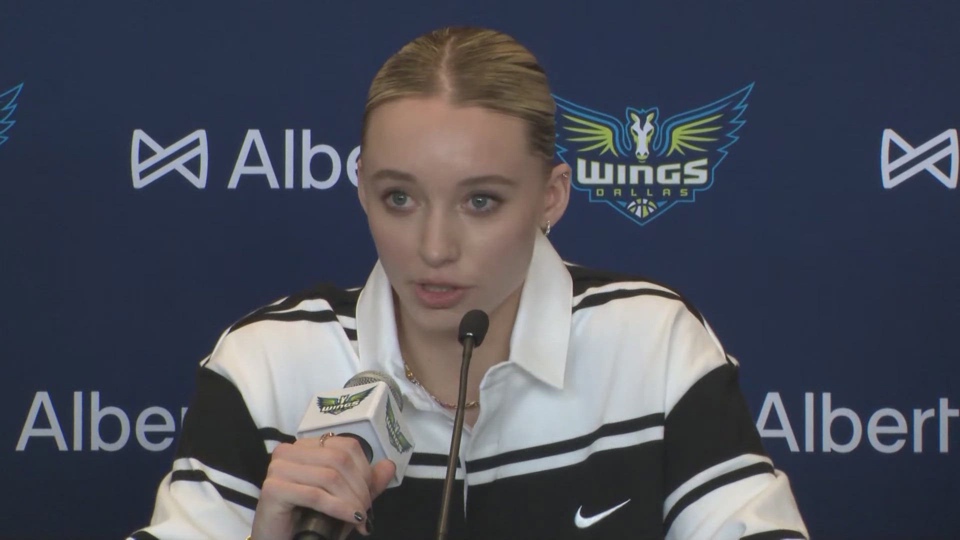 The No. 1 overall pick said she's excited to be in Dallas and ready to embrace the Texas culture. 