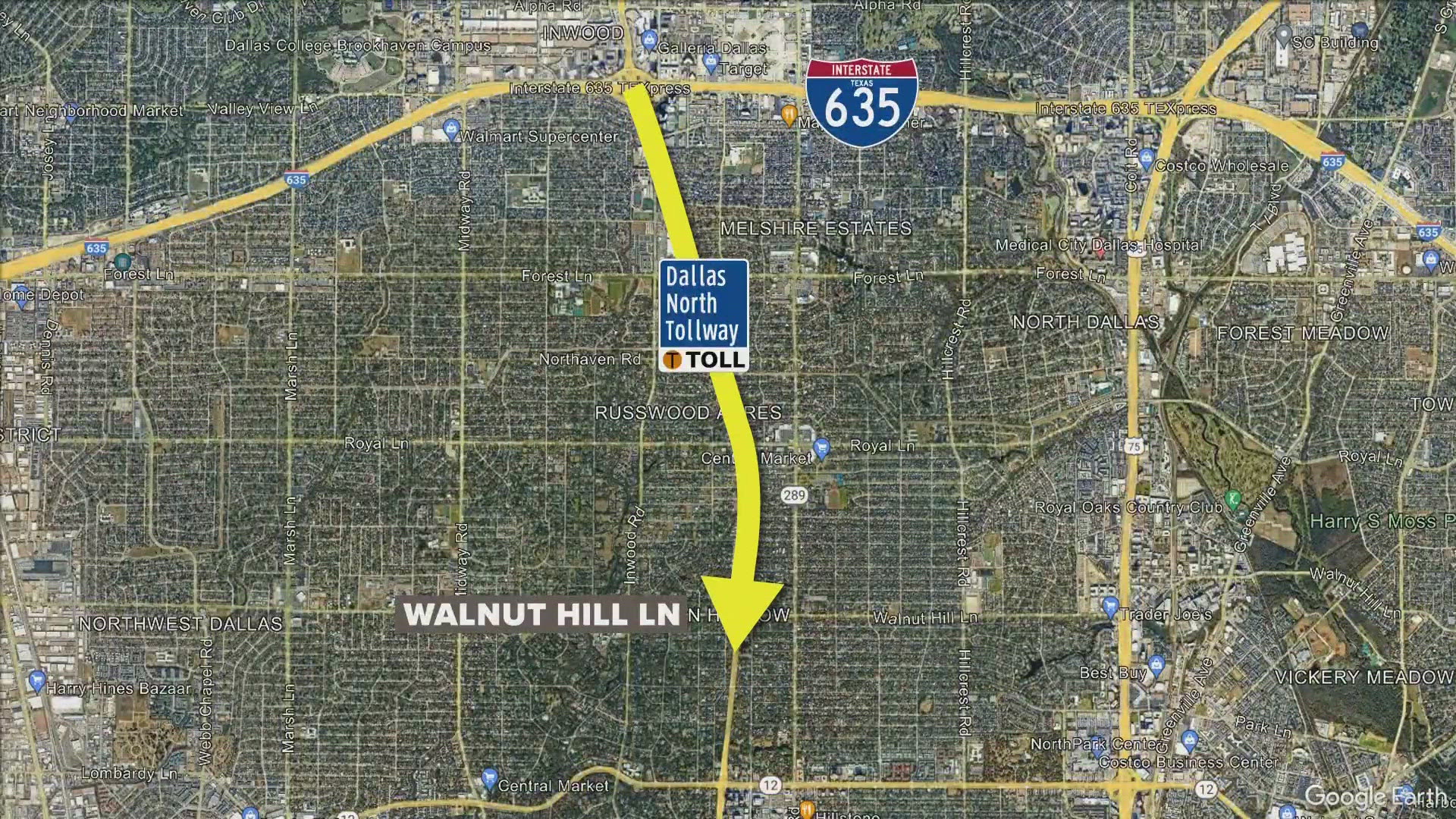 All DNT southbound lanes will be closed between IH-635 and Walnut Hill Lane from Friday night until Monday morning.