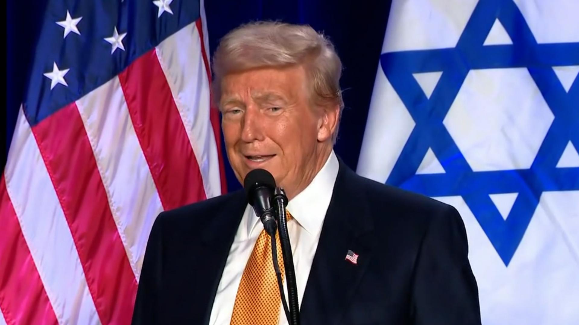 Former President Donald Trump attended a Fighting Anti-Semitism in America event in Washington D.C. on Sept. 19, 2024 and spoke on Hamas and Israel.