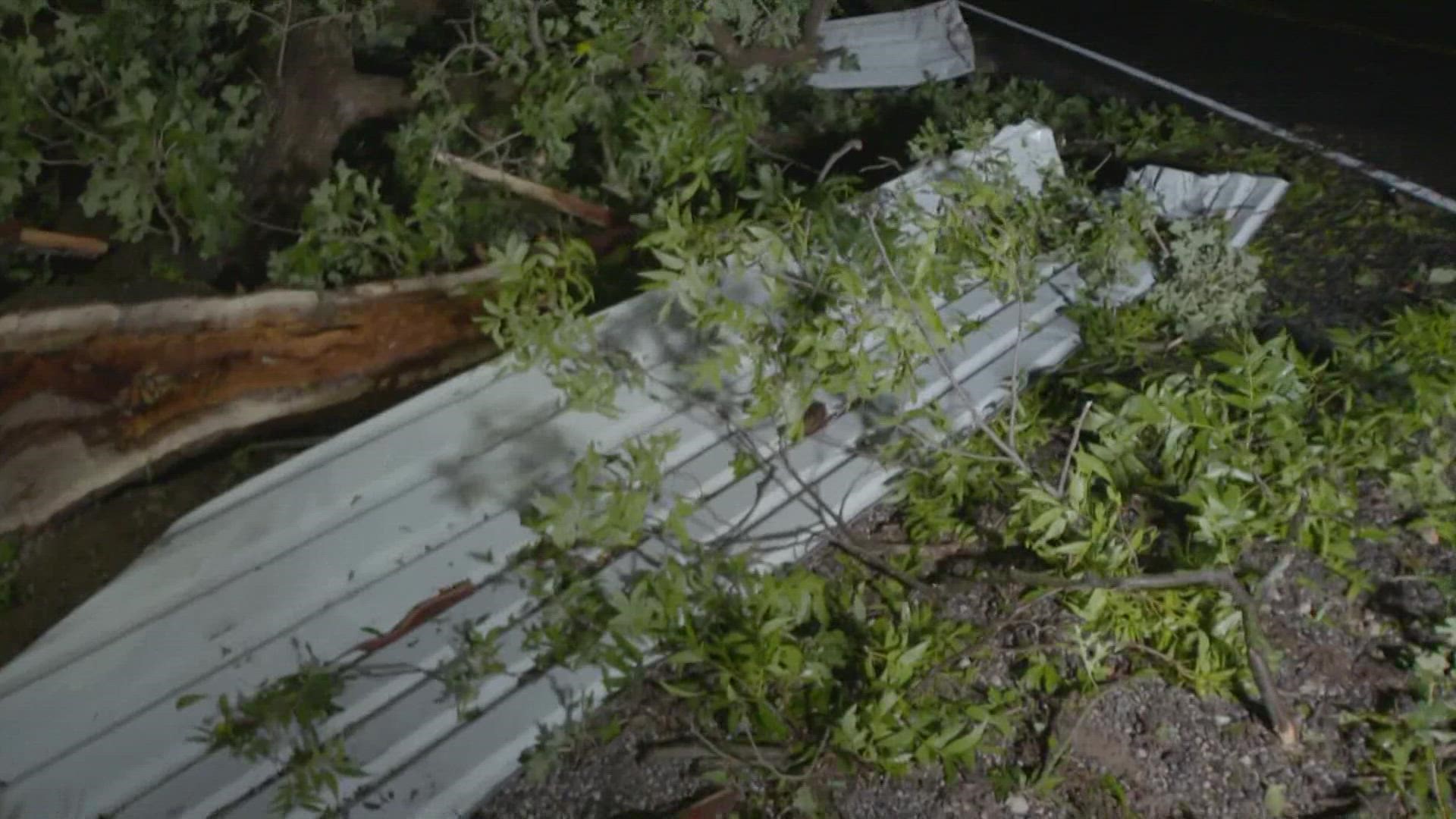 Overnight storms knocked out power and left behind damage in Hood County.