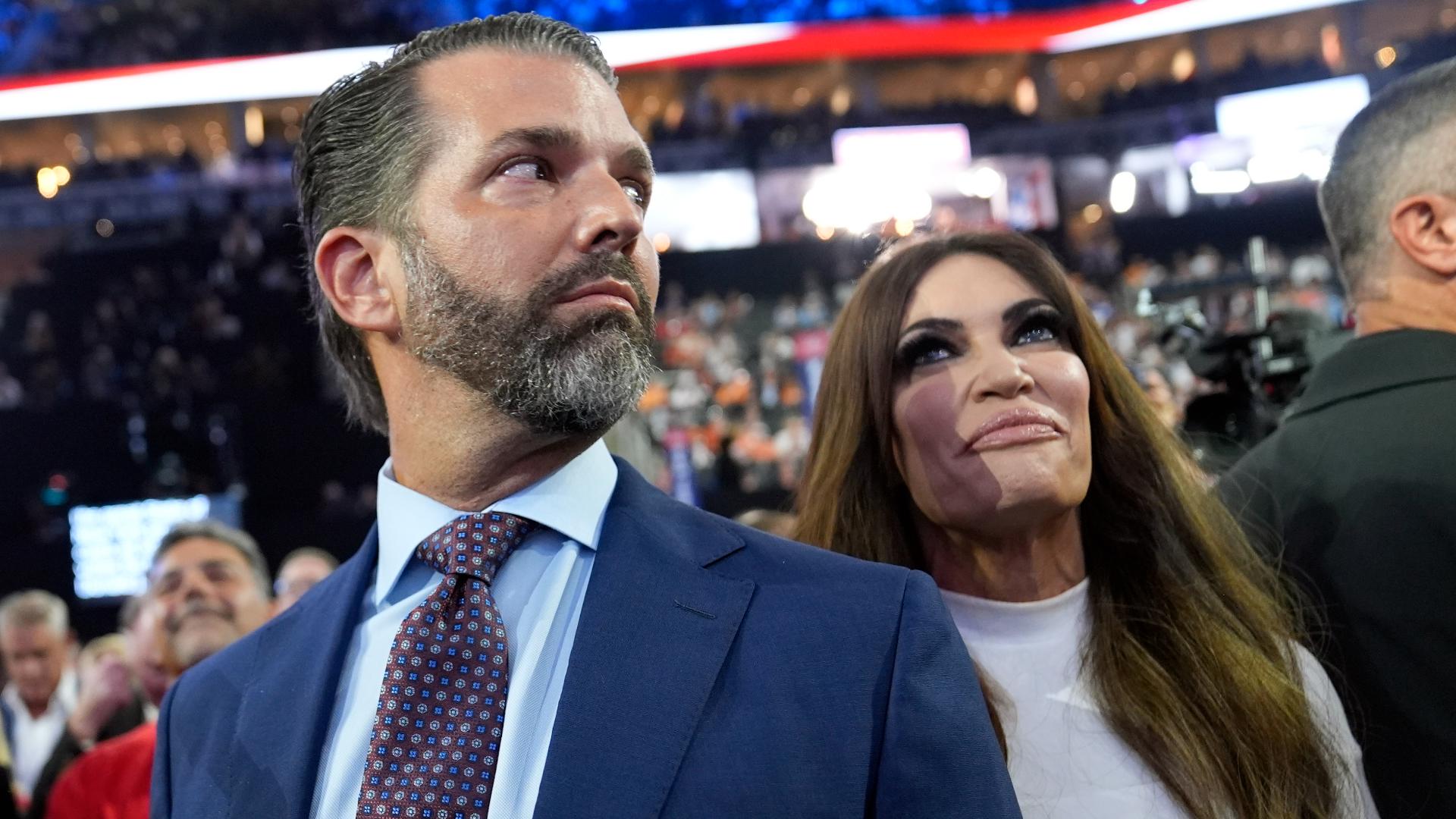 Donald Trump Jr. speaks to reporters about the nomination of Ohio Senator JD Vance as the Vice Presidential candidate to former president Donald Trump for 2024.