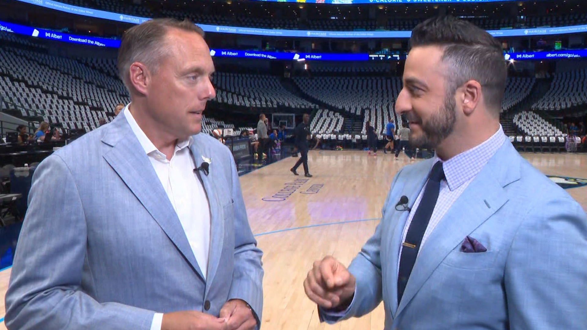 Greg Bibb spoke with WFAA before the Dallas Wings play the Indiana Fever at American Airlines Center on June 27, 2025.