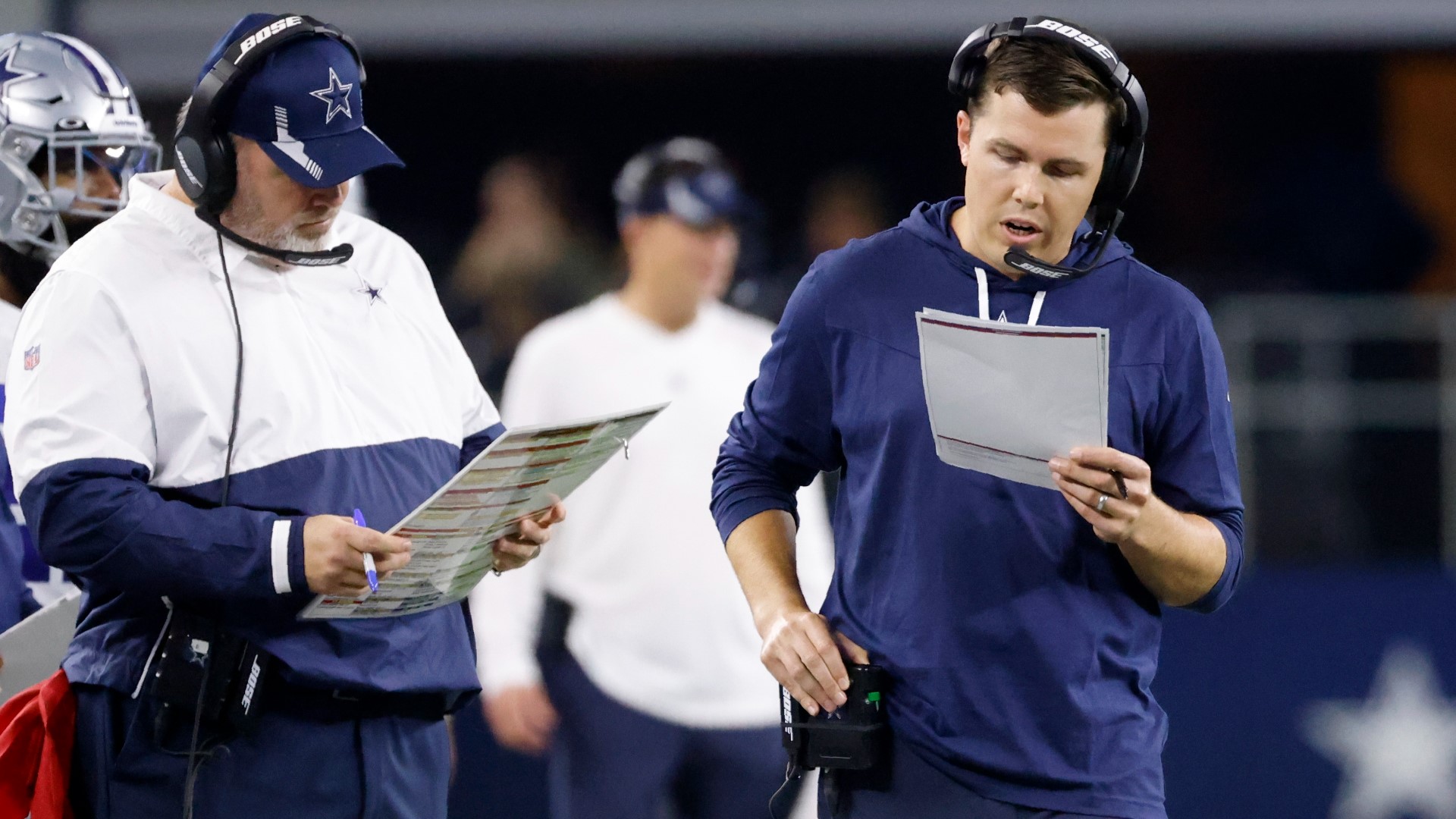 The Dallas Cowboys have parted ways with offensive coordinator Kellen Moore and quarterbacks coach Doug Nussmeier, the team announced.