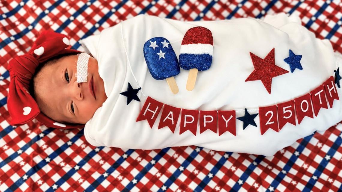 'Baby, you're a firework!' NICU babies sparkle in Fourth of July photoshoot