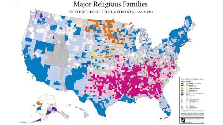 Most religious states in U.S: Full rankings list | wfaa.com