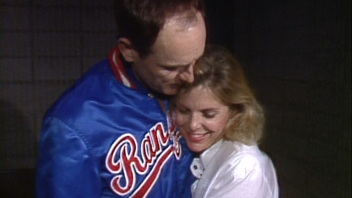 Nolan Ryan's wife, Ruth Ryan, talks to media after he threw 7th and ...