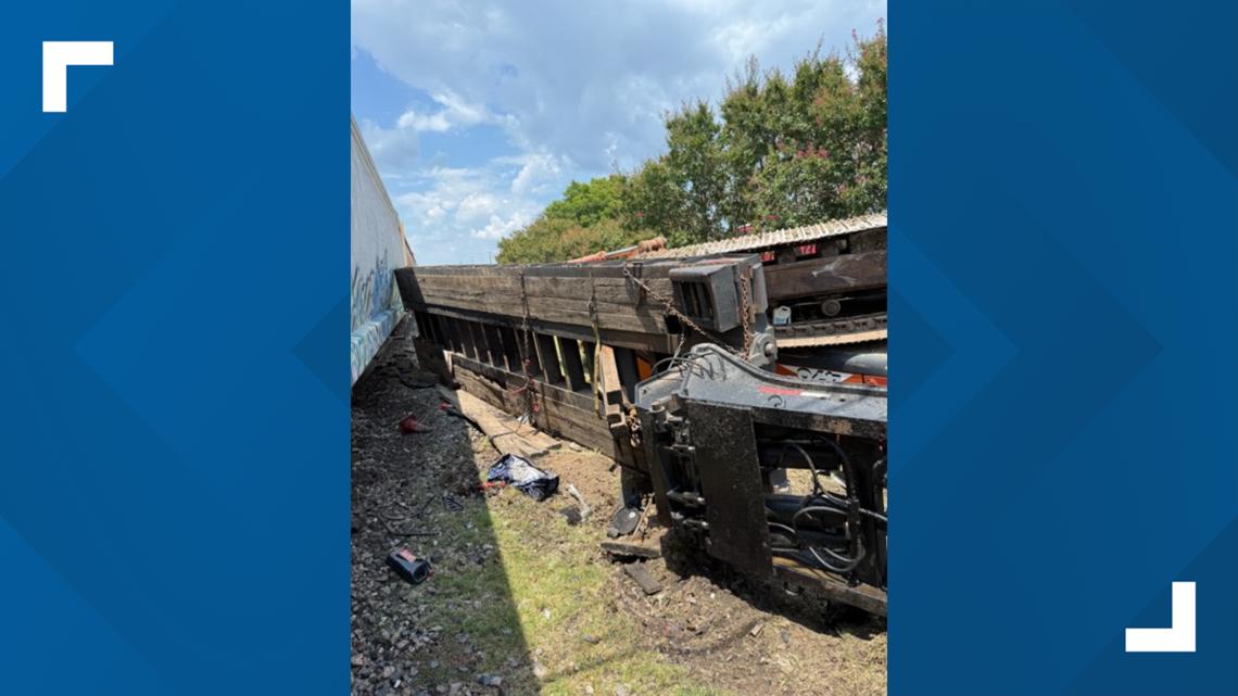 Crash involving train and 18-wheeler blocks intersections in Downtown Forney, officials say