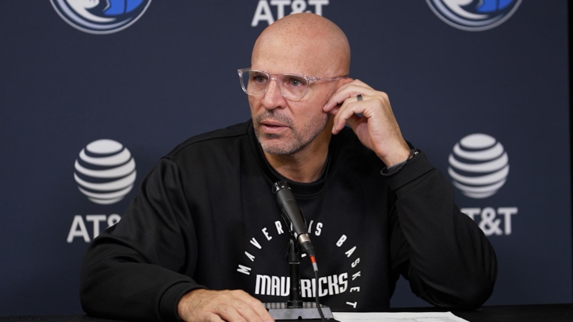 Dallas Mavericks head coach Jason Kidd spoke to the media after a Sunday night loss to the Miami Heat on November 24, 2024.