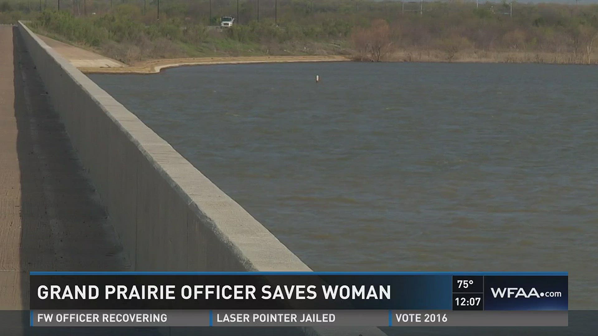 Grand Prairie officer saves woman after she jumps from bridge | wfaa.com
