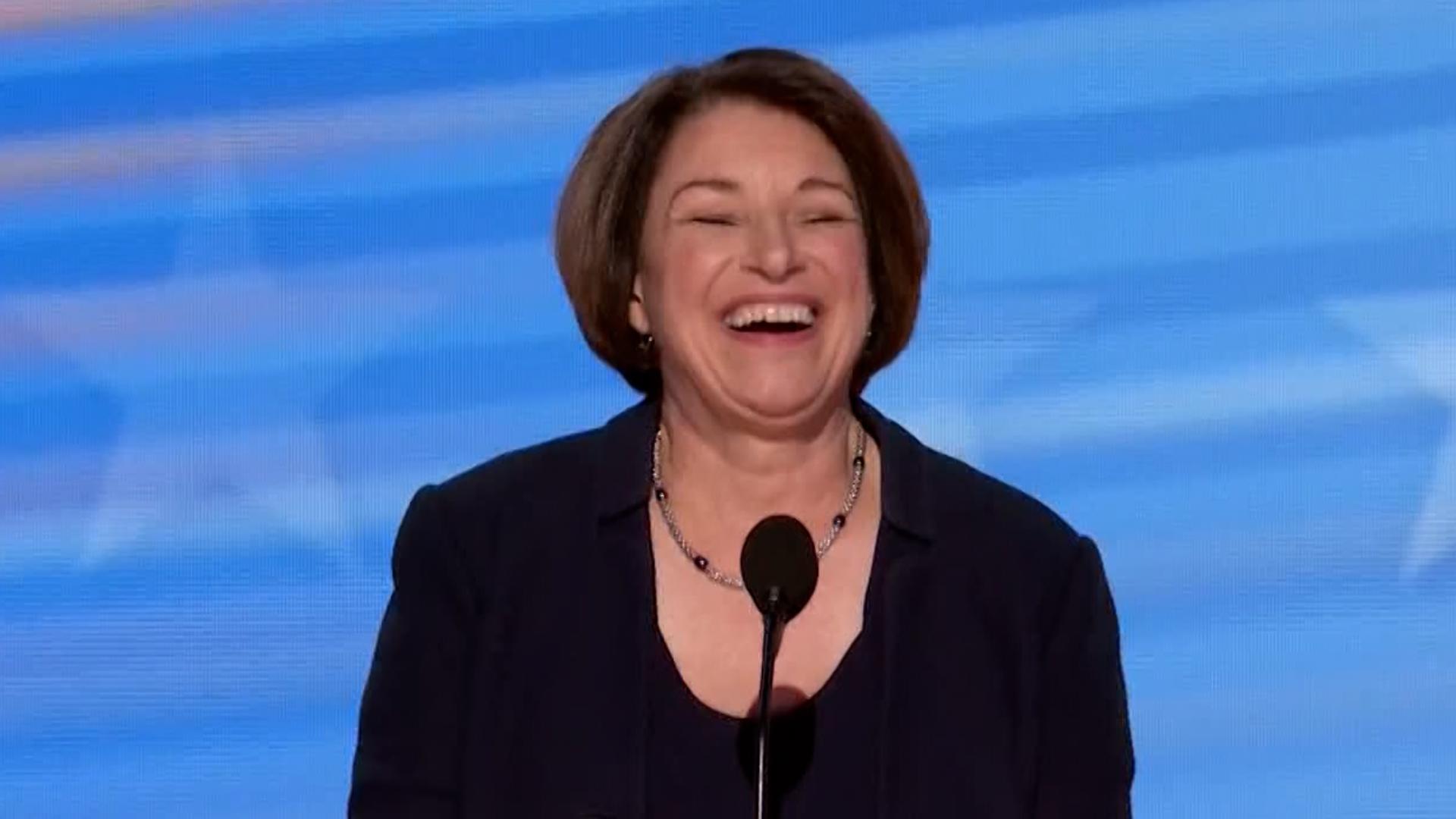 Sen. Amy Klobuchar delivered a full speech on day three of the 2024 Democratic National Convention in Chicago, Illinois.