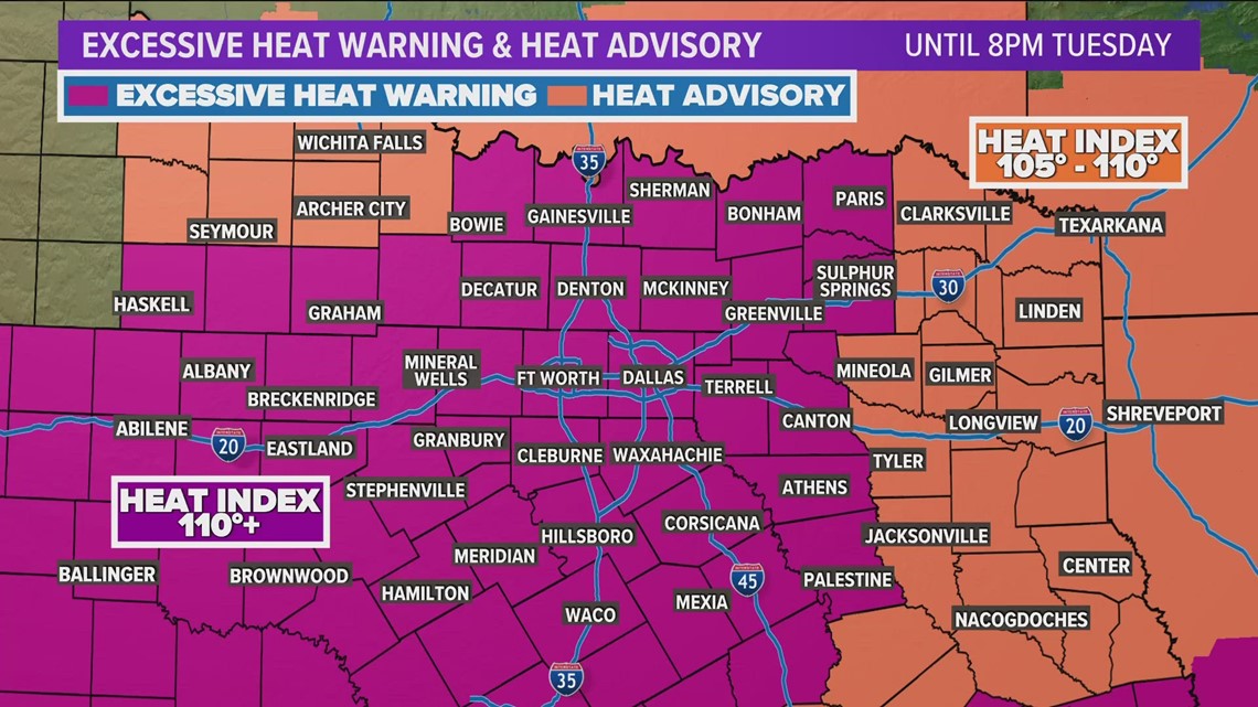 DFW weather: An excessive heat warning is in effect for North Texas ...
