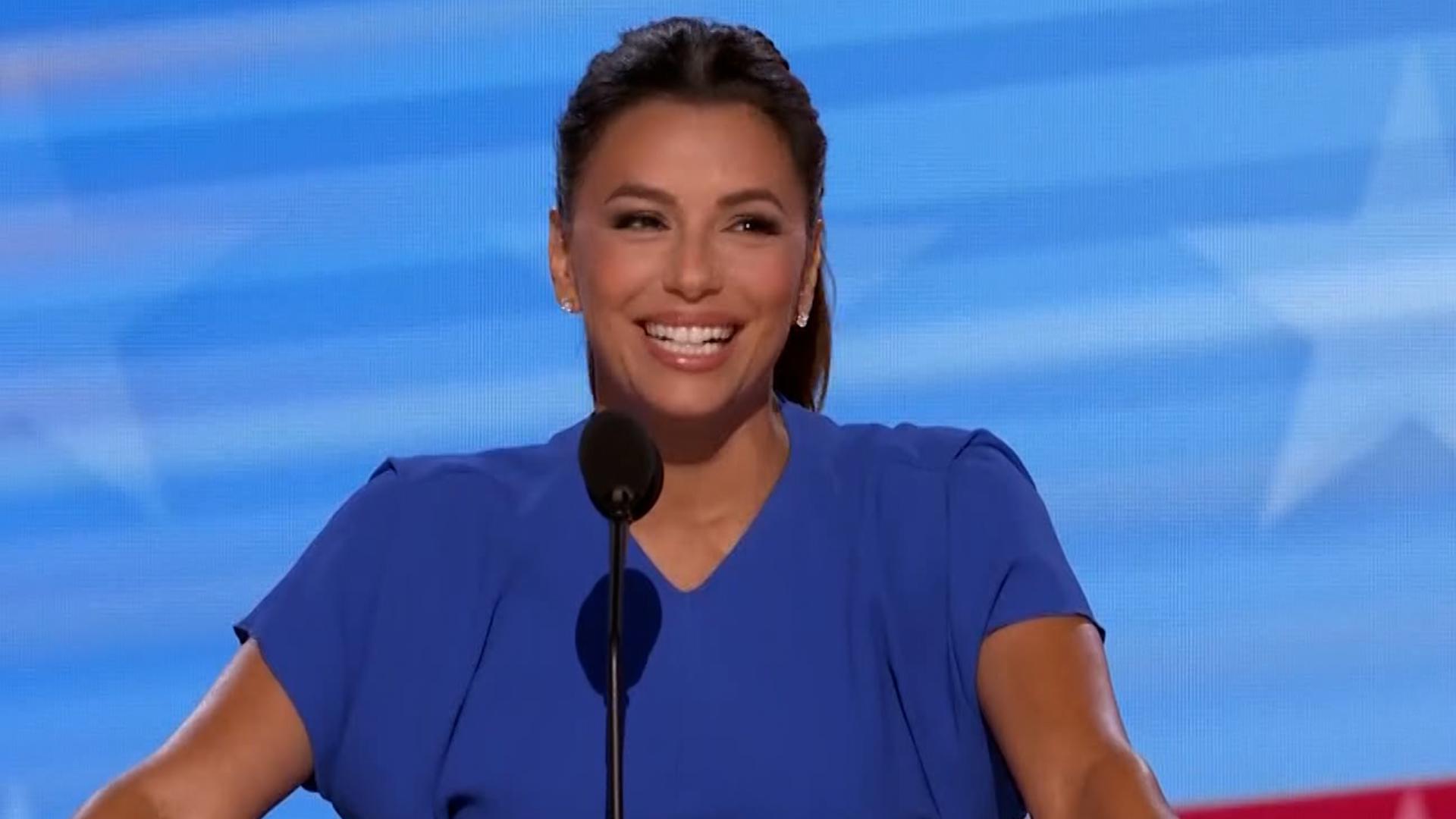 Eva Longoria delivered a full speech on day four of the 2024 Democratic National Convention in Chicago, Illinois.