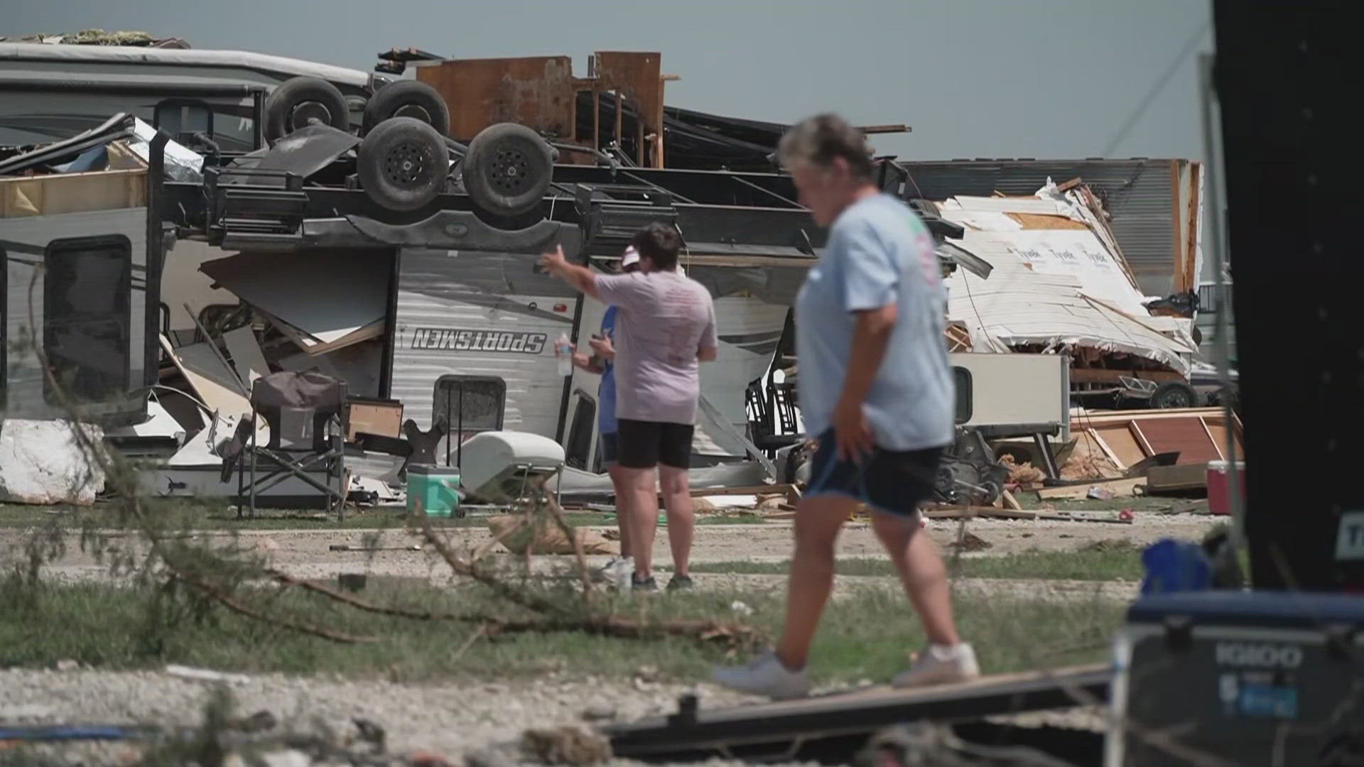 One family could only point out where their family boat should be after the storm destroyed the docks.